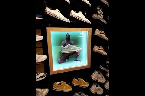 The store uses colourful merchandising and digital screens to signpost shoppers to its product ranges.